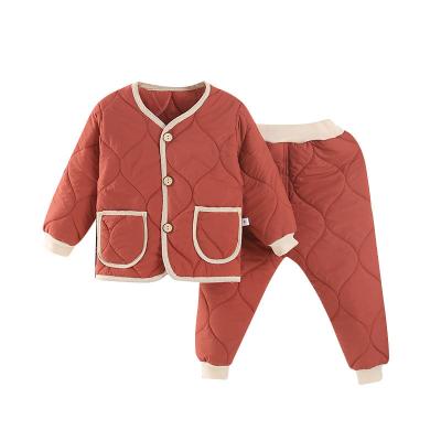 China New Children's Breathable Winter Thickening Boy Down Cotton Two-Piece Suit for sale