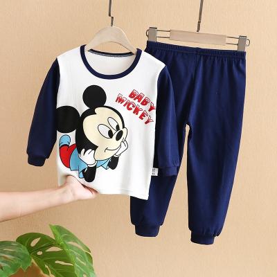 China Autumn Sleeve Long Pant Boys and Girls Sleepwear Children Clothing Sets Kids100% Cotton Casual Clothing for sale