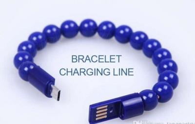 Chine Bouddha perle la corde de remplissage d'USB de chargeur de câble de données de bracelet micro de synchronisation pour l'andriod Samsung à vendre