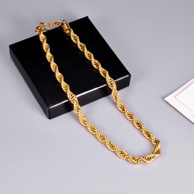 China Hiphop 8mm hired temperament fresh wind 18K stainless steel gold-plated hip hop rope chain thick women for sale