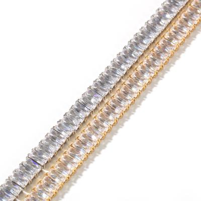 China Hiphop TOP HIP HOP Fork Setting 9.5mm Luxury Crystal Rap Cuban Link Chain Diamond Bling Tennis Chocker Necklace for sale