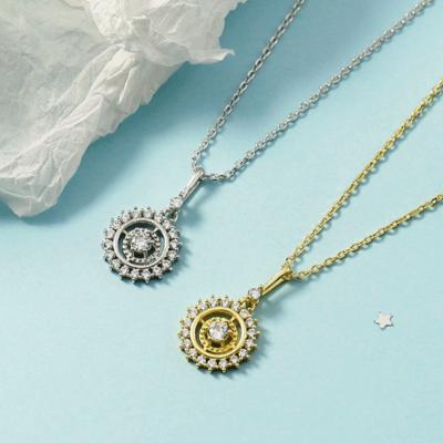 China FASHIONABLE Chic Women Clavicle Chain Vintage Rhinestone Gold Plated Clavicle Chain Ring Pendant Compass Necklace for sale