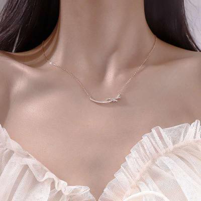 China Fashionable Korean style ladies temperament necklace simple chic bow tie Smiley Necklace clavicle neck chain for sale