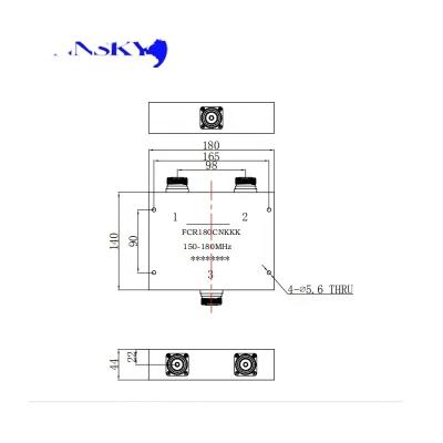 China WINNSKY 150MHz-180MHz RF Coaxial Circulator Connector 1000W N Pack Extended Power 50ohm Customizing Available FCR180CNKKK 150-180MHz for sale