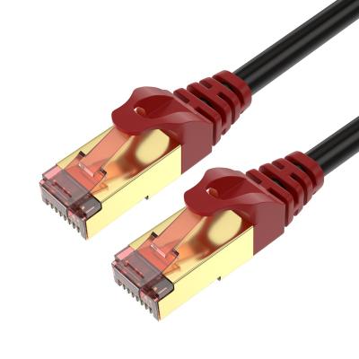 China Durable Cables Direct Online 100 ft SSTP CAT7 Gold shielded Ethernet RJ45 copper cable 10 Gigabit Ethernet network jumper for sale