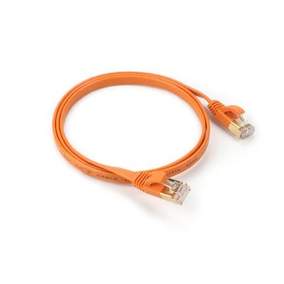 China Durable 40FT  Cat7 SSTP Cable Flat Cat7 Network Cable  High Speed Flat Internet Computer Patch Cord Ethernet Cable Cat 7 for sale