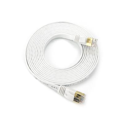 China Durable Network CAT7 SSTP FLAT 32AWG Copper Flat Cat7 Network Patch Cable Thin Flat Cat7 RJ45 Cable for sale