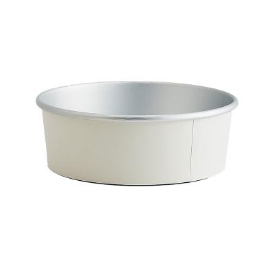 China 500ml~1500ml Waterproof Aluminum Foil White Bowl With Lid Transparent Packaging Fast Food Boxes for sale