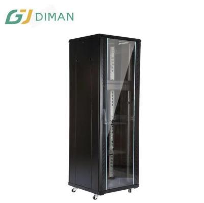 China Transparent Tempered Glass Front Entry Floor Network Cabinet Shelf 42u Network Cabinet Ddf Network Server Cabinet (Metal Door Optional) for sale