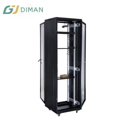 China Transparent Tempered Glass Front Entrance (Metal Door Optional) 19 Inch Ddf Network Cabinet Frequency Conversion Server Rack Network Cabinet Rack For Data Center for sale