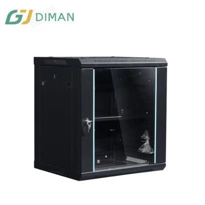 China Transparent Tempered Glass Front Entrance Network Cabinet 9u Data Center Rack Wall Mount Data Cabinet Network Box (Metal Door Optional) for sale