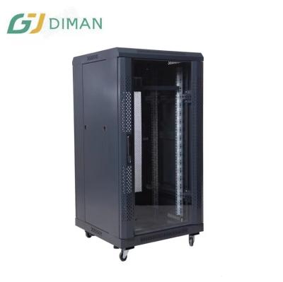 China Transparent Tempered Glass Front Entrance Factory Outlet Server Data Cabinet Ddf Network Cabinet Professional Manufacturing Rack (Metal Door Optional) for sale