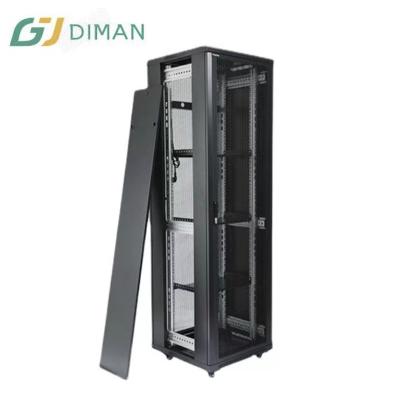 China Transparent Tempered Glass Front Entrance 42u Server Rack Floor Mounted Network Cabinet (Metal Door Optional) for sale