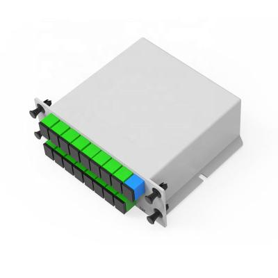 China Good Temperature Stability 1*16 Lgx Box Cassette Board PLC Splitter Module 16 Ports Cassette Lgx Insert Box Ftth Fiber Splitter for sale