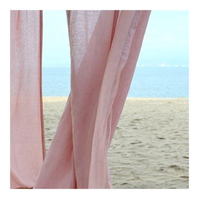 China Insulated 100% Natural Woven Linen Fabric French Linen Drapes Window Curtains For Living Room for sale