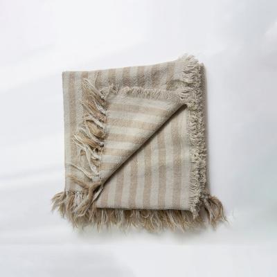 China Antistatic Fluffy Warm Soft French Linen Throw Canvas Blanket for sale