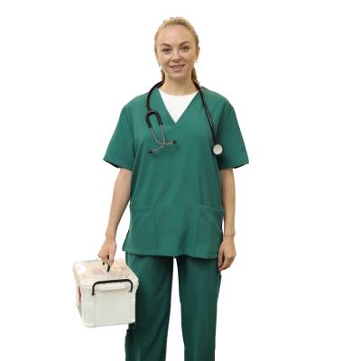 China Medical Uniform Elegant Fashion High Quality Trotter Pants Modern Woman Scrub Nurse Uniform Set for sale