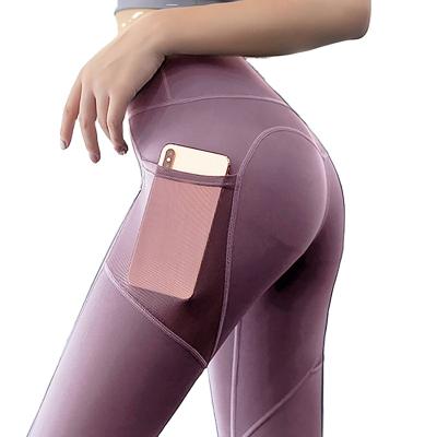 China Breathable Women 4 Way Stretch High Waist Yoga Pants With Mesh Pockets Workout Running Yoga Gaiters for sale