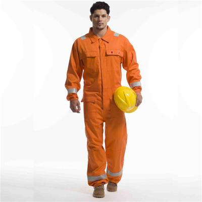 China Durable Orange Fire Retardant Safety Uniform For Construction Workers for sale