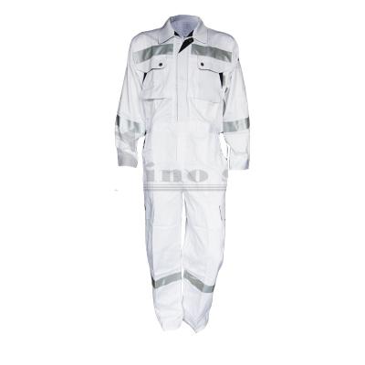 China Coverall working suit with collar and tie covered by placket men's protective coverall for sale