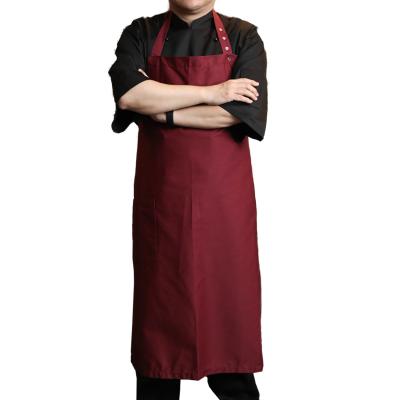 China restaurant & Cheap Custom Bar Logo Printed Cotton Polyester Kitchen Cooking Cleaning Chef Apron for sale