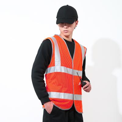 China Durable construction mens hi-viz black and yellow and orange custom customized safety work reflective vest with logo with pockets for sale