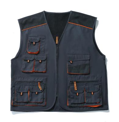 China Hot Selling Men's Work Wear Cargo Service Men's Vest Breathable Vest With Many Pockets for sale