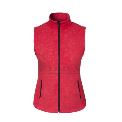 China Casual And Comfortable Red Embossing Softshell Vest Ladies Invest for sale