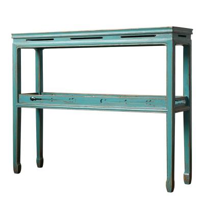 China Customized wood lacquer assembled classic furniture console table bespoke Chinese simple glossy console table painting for sale