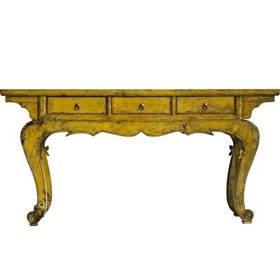 China Assembled Handmade Art Distressed Elegant Antique Chinese Typical Wooden Distressed Paint Drawer Console Table Table Console for sale