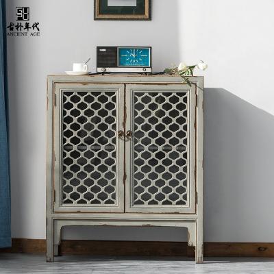 China Assembled Rendering of Chinese Distressed China Painting Furniture Sideboard Storage Cabinet in Painting Color Optional for sale