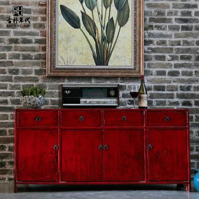 China Reliable Collected Furniture Supplier With Custom Capacity Distressed Painting Retro Vintage Storage Multifunction Dining Room Sideboard for sale