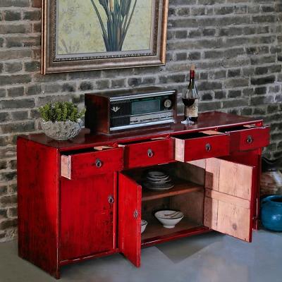 China Aged Assembled Antique Furniture Distressed Finished Multifunctional Customized Wooden Chest Cabinet Storage Sideboards for sale