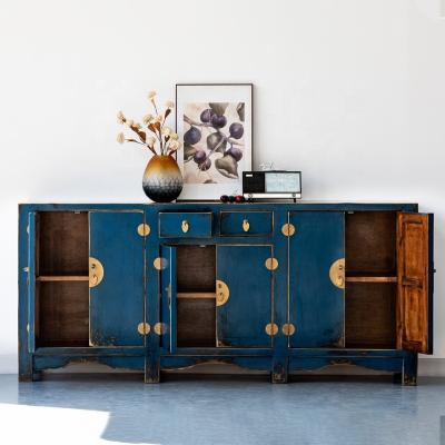 China Antique distressed cabinet Chinese gathered vintage living room dining room sideboard storage wooden sideboard decoration cabinet for sale