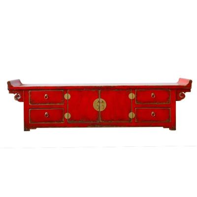 China Aged solid wood vintage large gathered shabby chic cabinet of glossy rustic Chinese elegant antique furniture brand TV for sale