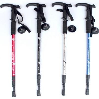 China Outdoor Sports Adjustable Folding Twist Lock Walking Stick Ski Trekking Telescopic Riser Pole for sale