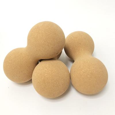 China Custom Logo Yoga Fitness Natural Peanut Massage Ball Custom Logo Yoga Fitness Natural Cork Sports Accessories for sale