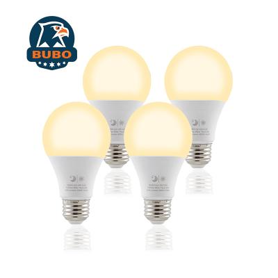 China Security Bubo Dusk To Dawn Led Light Bulb, (60W Equivalent) 9W Neutral Light (4000K), 800lm, A19 Porch Light E26 Auto On/Off Base for sale