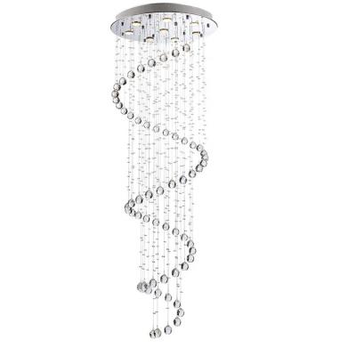 China Contemporary Crystal Rain Drop Glass Shades Hotel Living Room Stair Switch Lamp Lights Lighting Modern Chandelier for sale