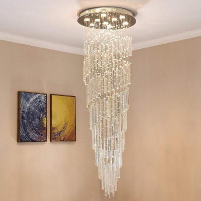 China Crystal Luxury Lighting Big Modern Chandelier K9 Crystal Modern Lamp for High Ceiling for sale