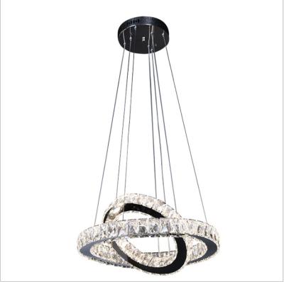 China 2022 New Style Clear Crystal Diamonds 3 Rings Modern Luxury Candelabro Pendant Light for sale