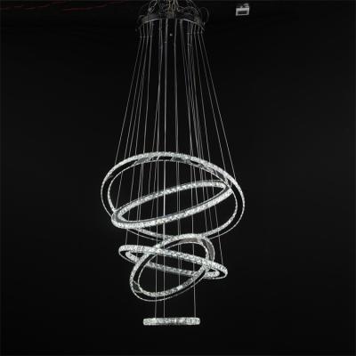 China Modern Nordic Chandelier Lighting Round 3 Ring Crystal Chandelier Living Room Lamp Restaurant Dining Table Chandelier for sale