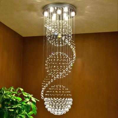 China 2021 Luxury Crystal China Ball Modern Simple Modern Rain Glass Bubble Spiral Chandelier for sale