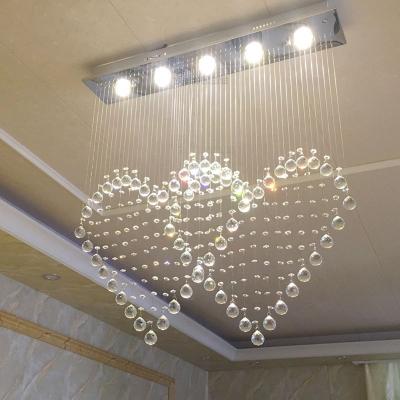 China Modern Modern Wedding Crystal Chandelier For Weddings Decorative Lighting Style Love Shape for sale