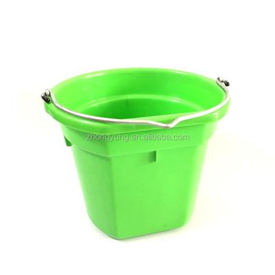 China Stocked 8 Quart 20 Quart Pails Flat Back Plastic Horse Feeder Food Grade Buckets for sale