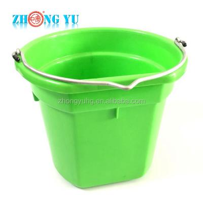 China Assets; High Quality Long Life Horse Equipment Stable 20 Liters Flat Back Bucket, Plastic Water And Feed Bucket For Horse Deer Cattle for sale