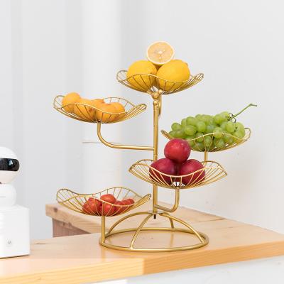 China Nordic creative single iron home living room five-layer fruit dish Europe multi-layer fruit basket for sale