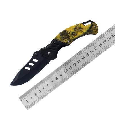 China Tactical Self-Defense Non-variable Popular Outdoor Rise Hunting Plastic Handle Folding Bushcraft Survival Portable Knife for sale