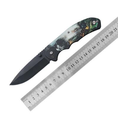 China Non-variable 3D printing element hunting black finish camping tactical outdoor hiking hiking folding knife for sale