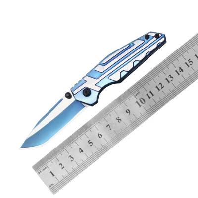 China Non-variable Blue Titamium Increasing Hunting 3Cr13 Bushcraft Pocket Survival Pocket Self Defense Outdoor Folding Knife for sale